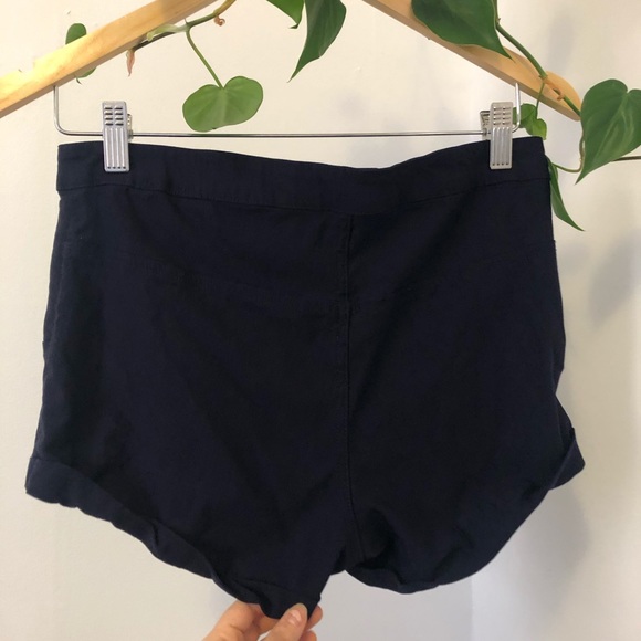 Navy button up mini short - Picture 2 of 3